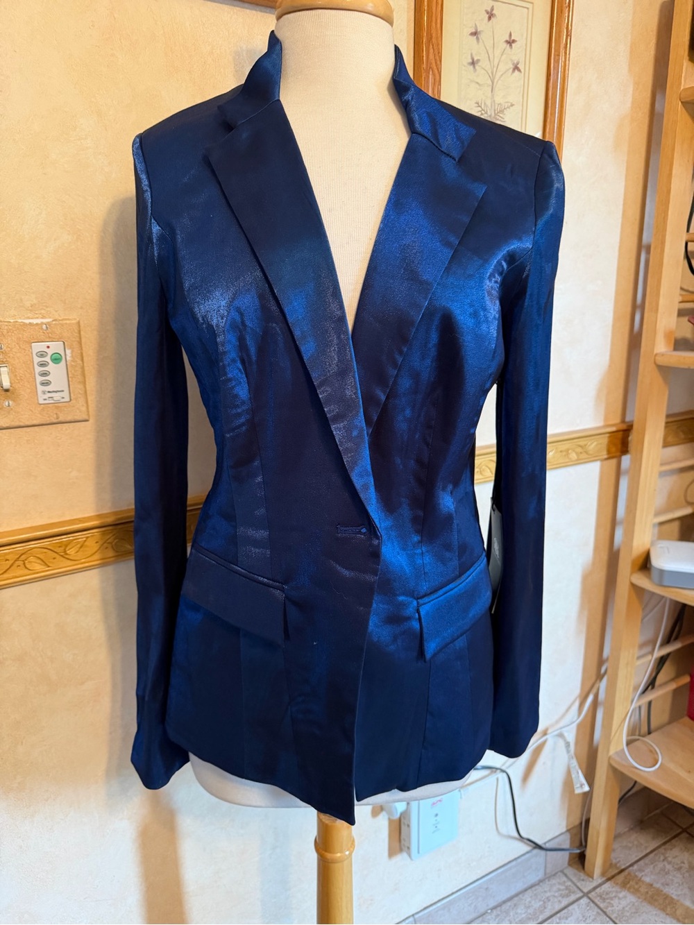 Rock & Republic Deep Navy Satin Blazer